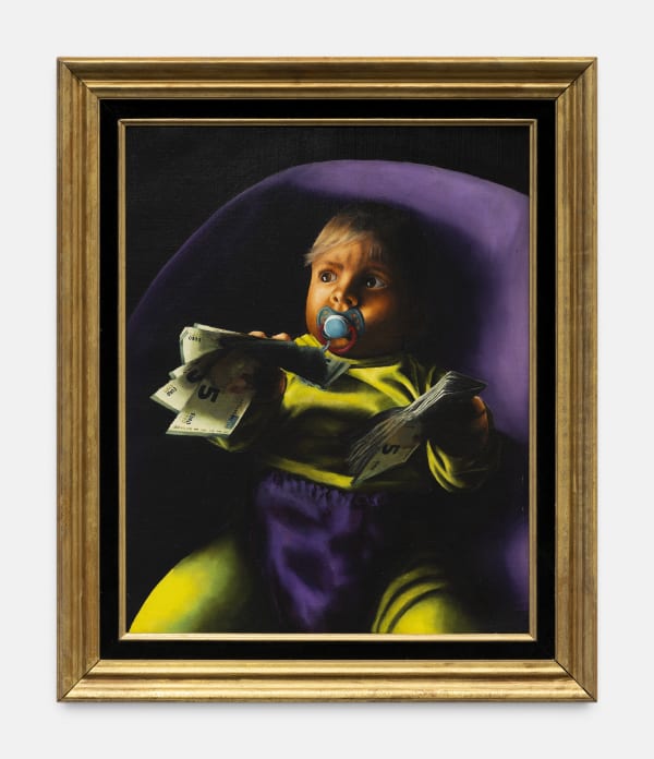 Clement Poplineau Clement PoplineauLa Vocation, 2021 Oil on canvas 50 x 40 x 2,5 cm. 19 ½ x 16 x 1 in. With Frame 63 x 53 x 5 cm. 25 x 21 x 2 in.