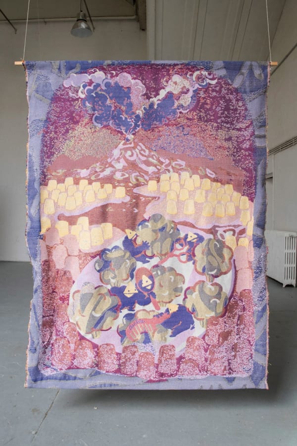 Mona Cara La Culture des Brocolis, 2020 Jacquard weave, cotton, polyester, acetate 185 x 140 cm. 73 x 55 in.