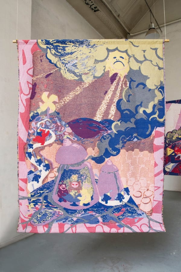 Mona Cara L'Intrus, 2020 Jacquard weave, cotton, polyester, acetate 180 x 140 cm. 71 x 55 in.