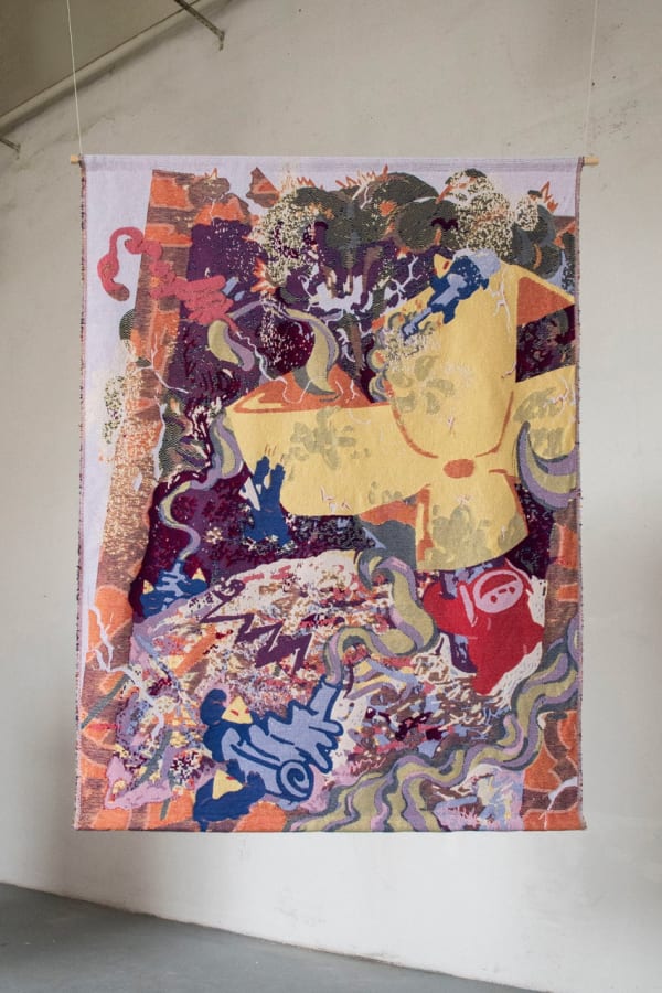 Mona Cara Chaos, 2020 Jacquard weave, cotton, polyester, acetate 190 x 140 cm. 75 x 55 in.