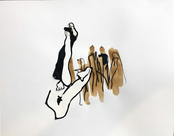 Luzene Hill Goh004 Collage Drawing Tea Stain Ink Charcoal Vinson Art