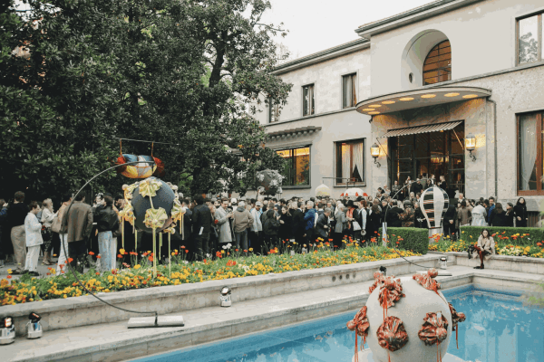 A Party With Floating Sculptures in an Iconic Milanese Garden