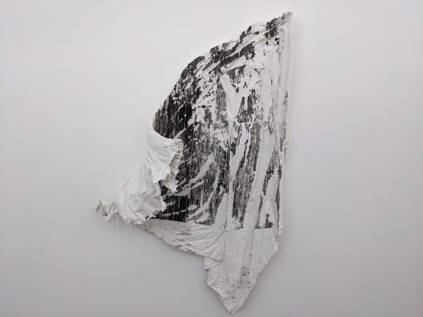 Liam Coughlin Preservation, 2021 Plaster, fabric and charcoal 30 x 24 in.