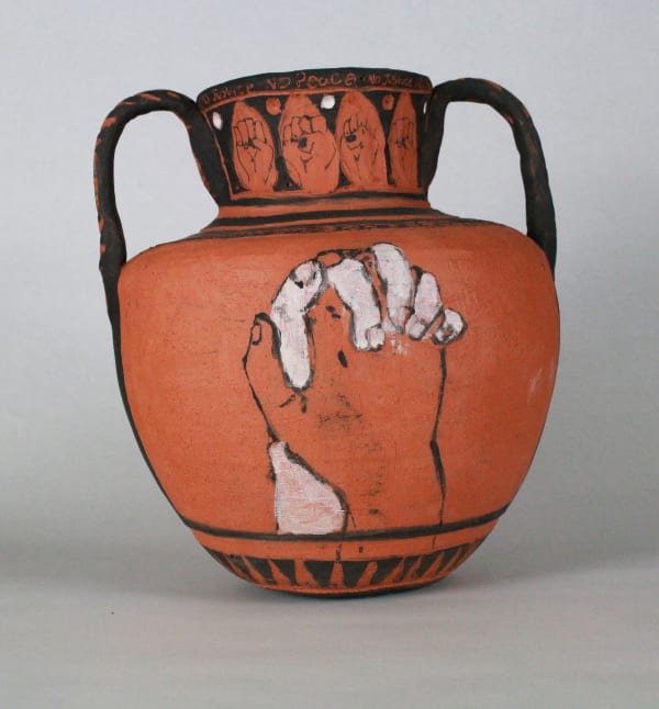 Arielle Gordon No Justice, No Peace, 2020 Ceramic hand-built 12 x 10 x 11.5 in. SOLD
