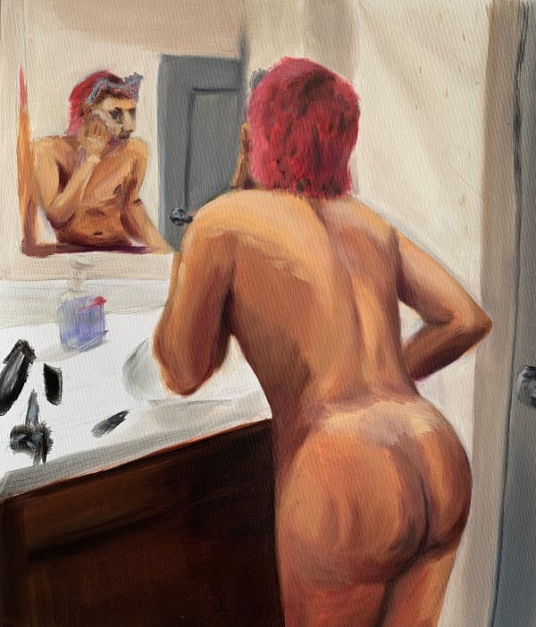 Valentine Bonner Man Washing Face, 2020 Oil on Canvas 24 X 18 in. $200