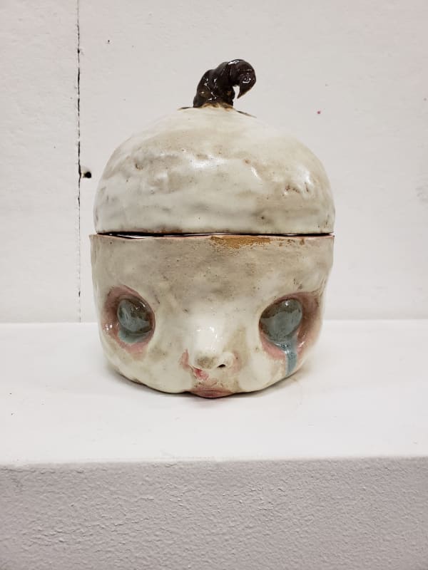 Kerrigan Nolan Lack of Motivation, 2018 Ceramic and paper 8.5 x 6.5 x 5.5 in. SOLD