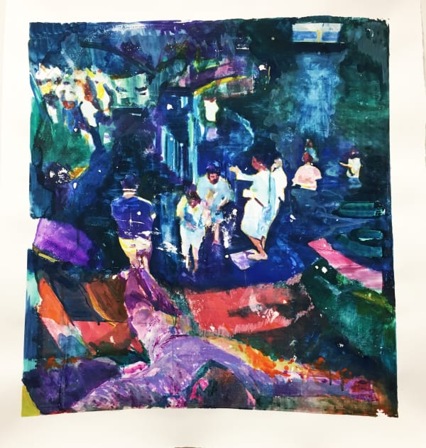 Samuel Drake Prayers For Rain II, 2018 Gouache monotype on paper 33 x 35 in. $800