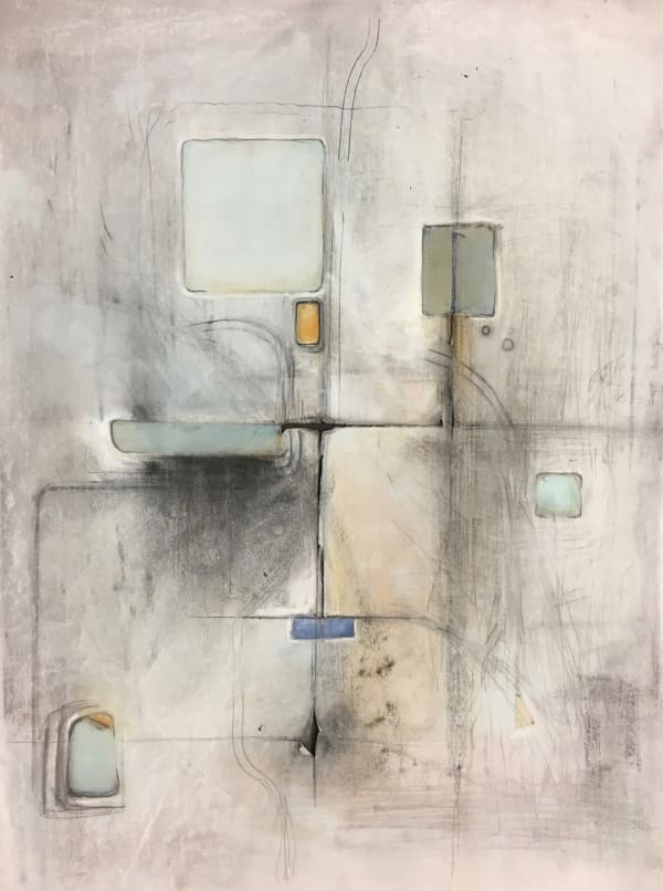 Will Close Consequence of the Human Mark I, 2018 Newsprint, tape, chalk pastel, oil pastel, pastel powder, graphite pencil, and charcoal 24 x 18 in. $700