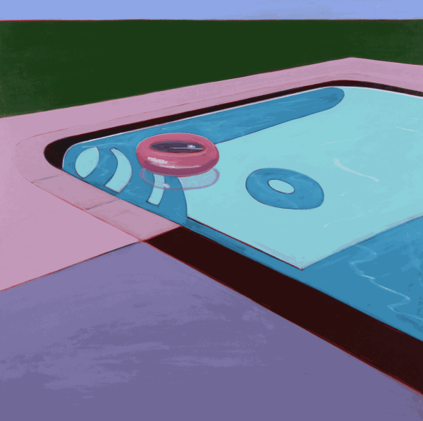 Melissa Chandon, Pink Floating Tube in Pool, 2017