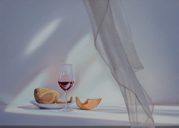 Edite Grinberga, Rotwein mit Melone II, 2024