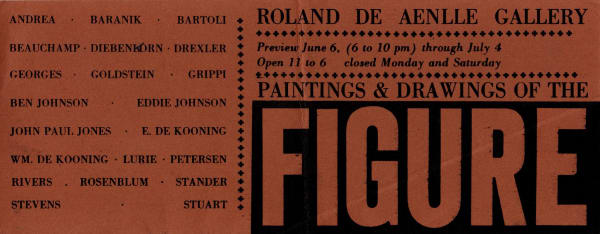 Paintings & Drawings of the Figure Roland de Aenlle Gallery, New York, NY