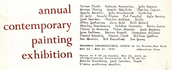 Annual Contemporary Painting Exhibition Broadway Congregational Church, New York, NY