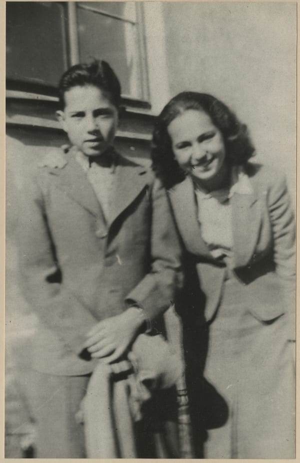 Boris Lurie with his sister Jeanne, c. mid 1930s