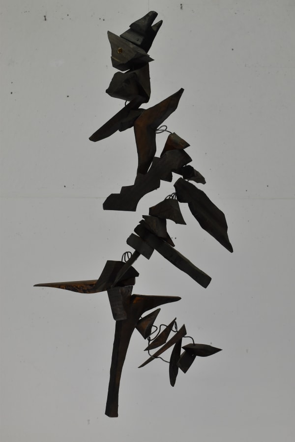 Marie-Thérèse Ross North Shadow, 2024 Wood and wire mobile 79 x 28 x 26 cm Signed and dated