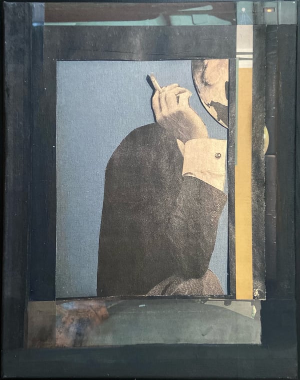 Anna van Oosterom Untitled 2, 2024 Mixed media and collage on canvas 45 x 35 cm Series: Window people Signed and dated verso