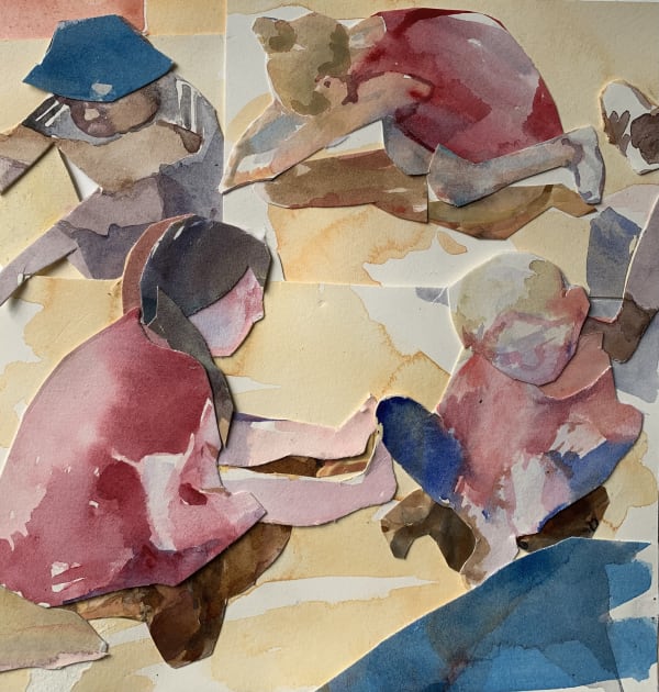 Rachel Mercer Sandpit, 2024 Watercolour and collage (unframed) 21 x 23 cm