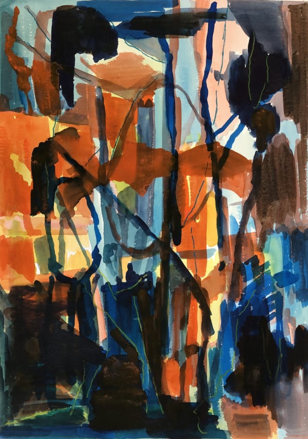 Mark Wright Borghese Gardens 1, 2023 Watercolour on paper 76 x 56 cm + black frame with low reflective glass Series: Borghese Gardens Signed and dated