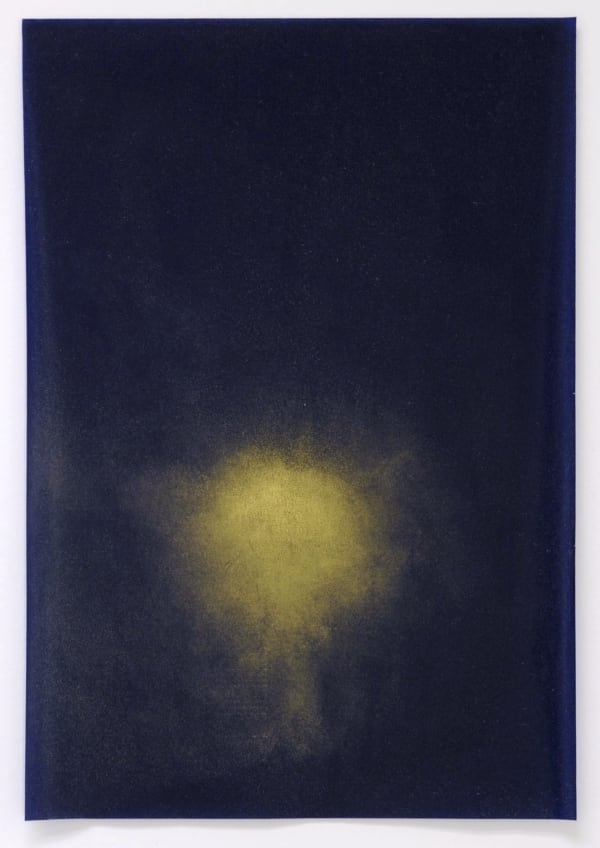 Nick Fox Love's Sigh 3, 2012 Gold dust on carbon paper Work: 29.7 x 21 cm Framed on and under with museum glass 40.3 x 31.2 cm Series: Love's Sigh Signed and dated
