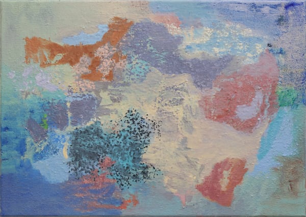 Diane Howse Pressure Drift, 2024 Oil and oil stick on jute 50 x 70 cm Series: Ornament of Dust Signed and dated verso