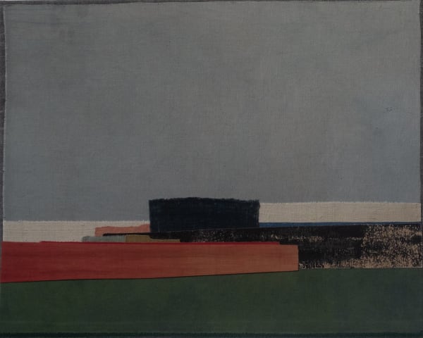 Mary Norden The Old Castle, 2024 Vintage fabrics on canvas 50 x 40 cm + frame Signed and dated verso