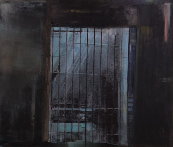 Anna van Oosterom Untitled, 2021 Transfer on canvas with chalk pastel Signed and dated verso
