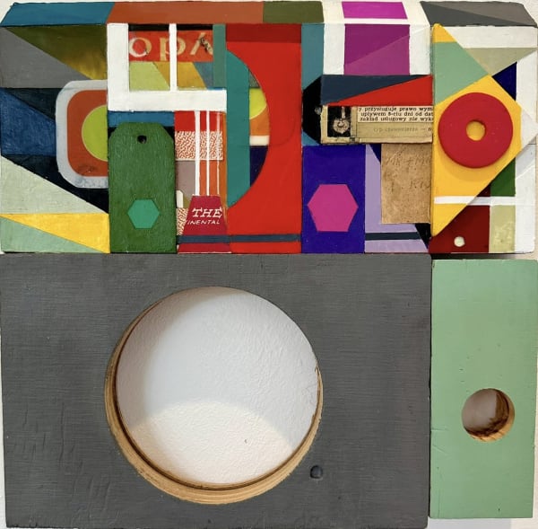 Laurence Noga The Continental, 2023 Acrylic, vintage papers, collage, on panel 25 x 25 cm Signed and dated verso