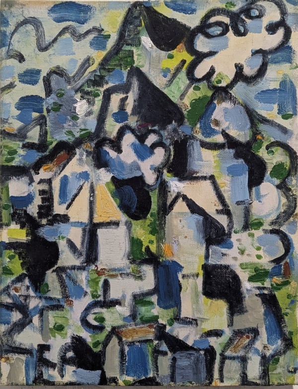 Phil King Mountain Town, 2024 Oil on canvas 60 x 45 cm Signed and dated verso