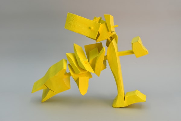 Marie-Thérèse Ross Yellow Bird Head Down, 2021 Painted wood 31 x 41 x 20 cm Signed and dated