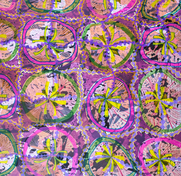 Araba Opoku, Training Wheels, acrylic on canvas, 138.5 x 139 cm. Courtesy of the Artist and Bwo.