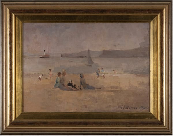 John Llewellyn-Jones - (Figures on the beach, Manly)