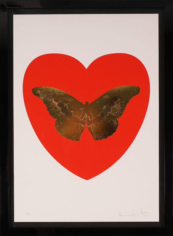 Damien Hirst: 'I Love You' Butterfly, Red/Gold, 2015