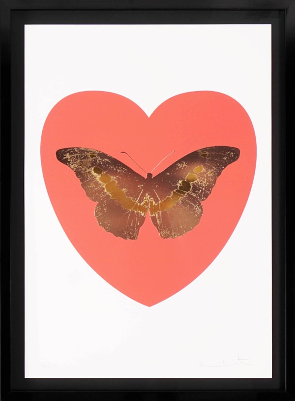 Damien Hirst 'I Love You' Butterfly White/Coral, 2015