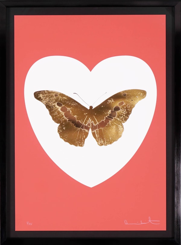 Damien Hirst 'I Love You' Butterfly Coral/Gold, 2015