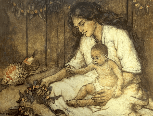 Bartlett Hawaiian Mother And Child Ca 1920