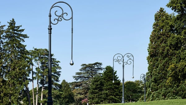 Melik Ohanian, Les Réverbères de la Mémoire, Parc Trembley, Genève, 2018. Photo: Sandra Pointet