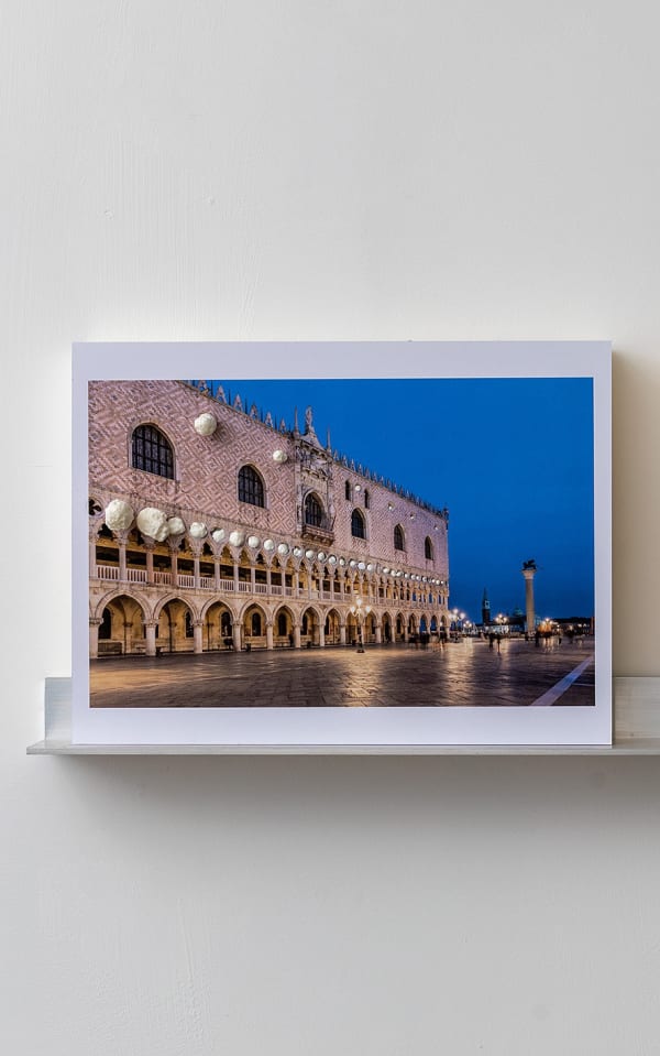 Barak Ravitz, downfall A1 / A1 שקיעה, 2023, picture of Palazzo Ducale – Venice, foamed polyurethane, dibond 30 x 40 cm, unique