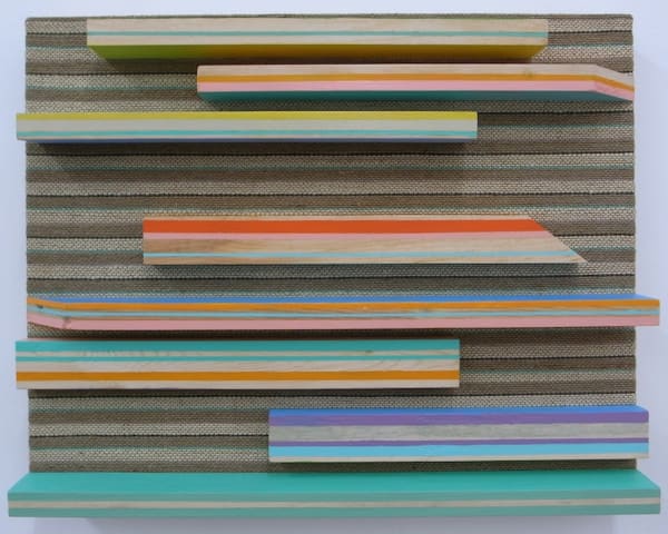 Light Beam 光束, ZAKA, 2012, Acrylic on block and canvas 丙烯, 木条, 成品布, 40 x 50 x 8 cm