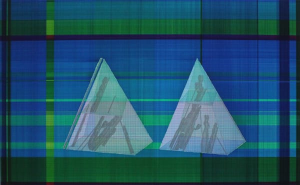 Twin Towers 双塔, ZHANG Ruyi 张如怡, 2014, Mixed media on paper 综合纸本, 79.5 × 129.5 cm