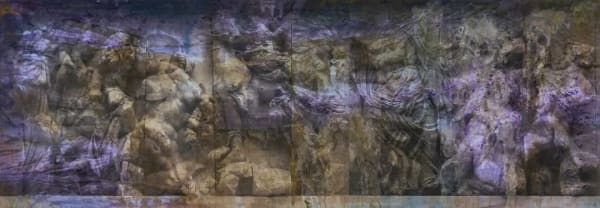 Study in Figures 形体习作, ZHANG Yunyao 张云垚, 2022. Pigment, acrylic, oil, gel medium, sublimation print on felt 颜料, 丙烯, 油画颜料,...