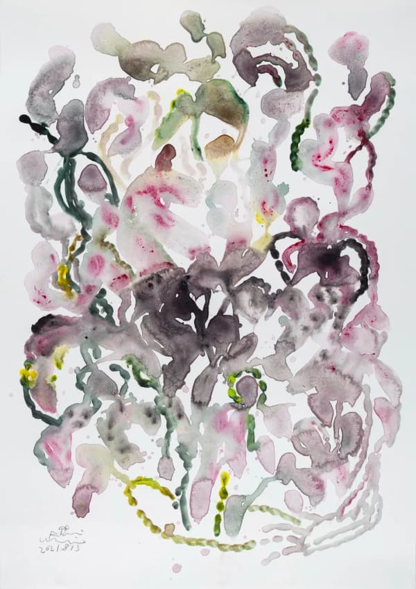 I’m Drawing & Drawing 2021 #200 埋头画画 2021 #200, Kumi Usui 九九, 2021. Acrylic on paper 纸本丙烯, 54 × 38.5...