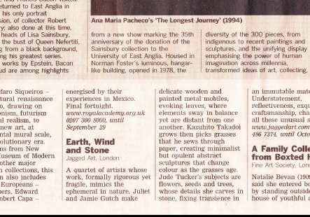 FT Critics' Choice: Earth, Wind and Stone