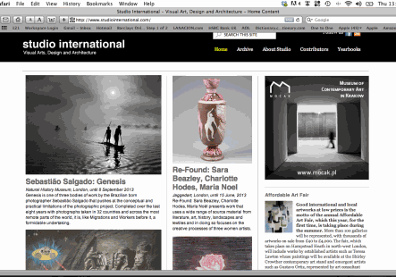 Refound reviewed in Studio International