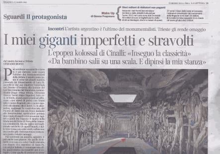 Ricardo Cinalli's art work is featured in Italian newspaper Corriere della Sera