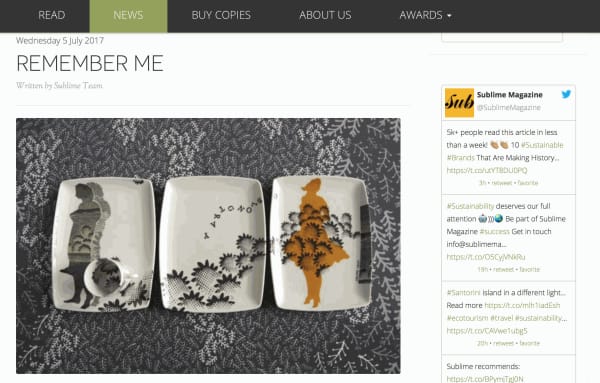 Charlotte Hodes Solo Exhibition 'Remember Me' featured at Sublime Magazine