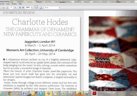 Charlotte Hodes - Embroidery Magazine