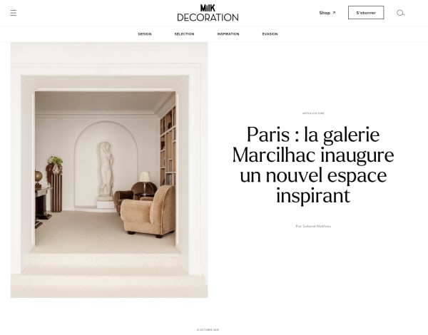 MILK DECORATION, Paris : la galerie Marcilhac inaugure un nouvel espace inspirant