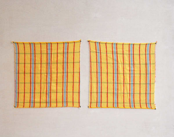 Hans-Peter Feldmann, Kitchen towels on wood