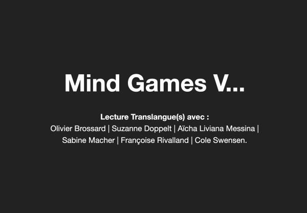 Mind Games V : lecture translangue(s)