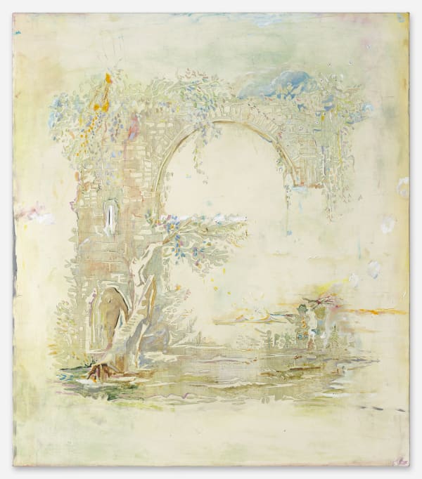 MENACE (E), 2021, oil on marble powder on jute, 160 x 140 cm