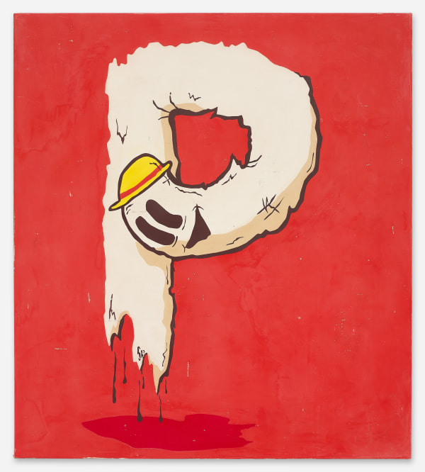 APORIA (P), 2022, pigmented marble powder on jute, 140 x 125 cm